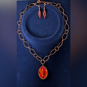 Copper & Fire Opal Jewelry Set